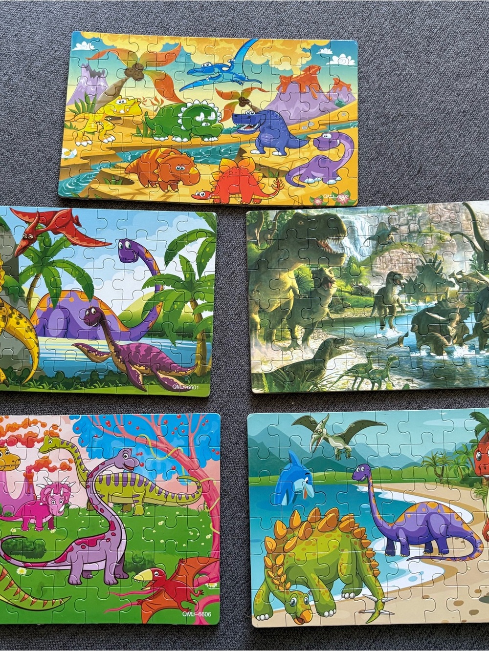 Colorful Dinosaur Jigsaw Puzzle Set - Multi Color